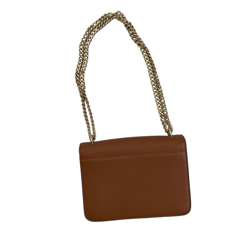 Neiman Marcus leather bag color brown chain gold strap condition used - Picture 11 of 14